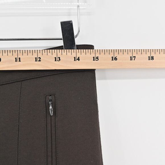 VINCE Pants Womens Size 6 Front Seam Ponte Solid Brown Skinny Leg Zip Pockets - Picture 11 of 13